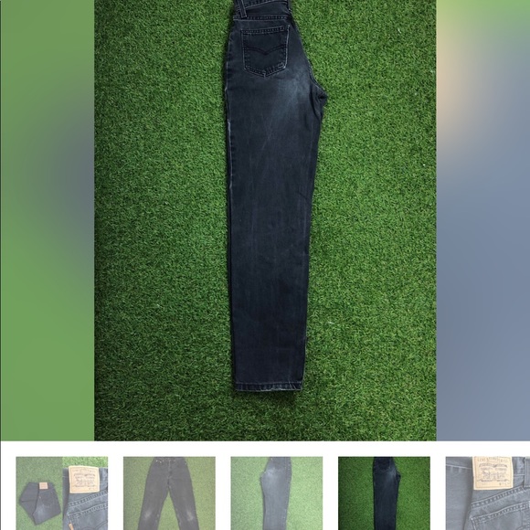 Vintage Stone Washed Black Levi Jeans - Picture 3 of 3